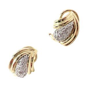 Authentic! Tiffany & Co 18k Yellow Gold Diamond Teardrop Earrings​